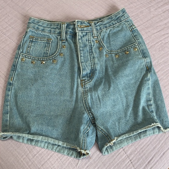 Blue Star-Studded Princess Polly “Mom” Shorts - Picture 2 of 7